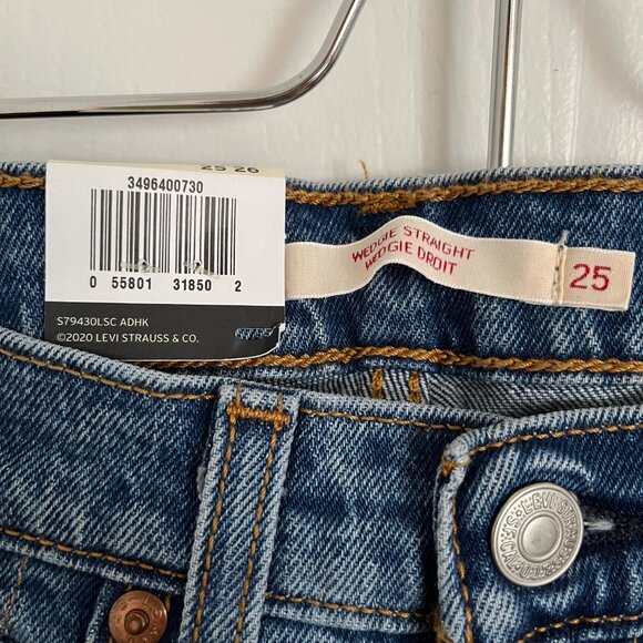 Levi's Wedgie Straight Jeans Medium Wash Sz 25 - Picture 5 of 8